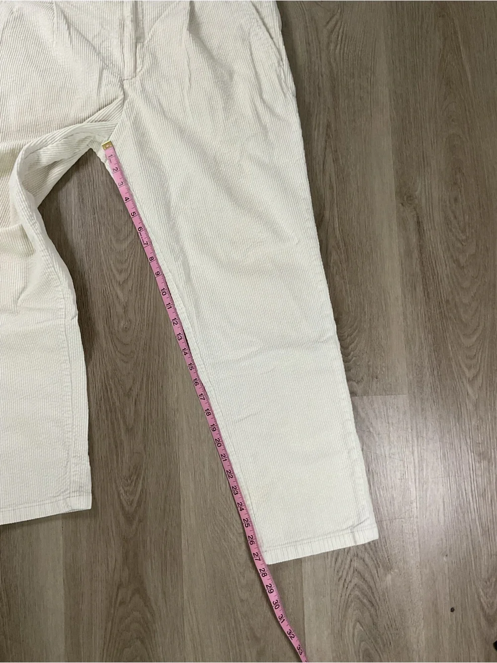 H&M Men's Cream Corduroy Chinos Size 34
